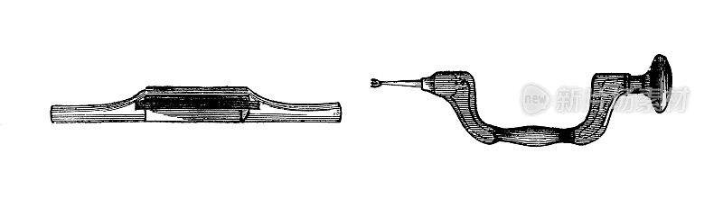 发言人，brace和bit |古董工具插图